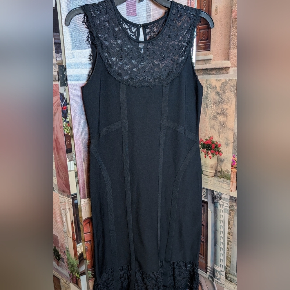 Nanette Lepore Black Lace Midi Dress